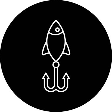 Balık Yemi Vektör Kabartma Simgesi Tasarımı 