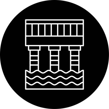 Pier Vektör Kabartma Simgesi Tasarımı 