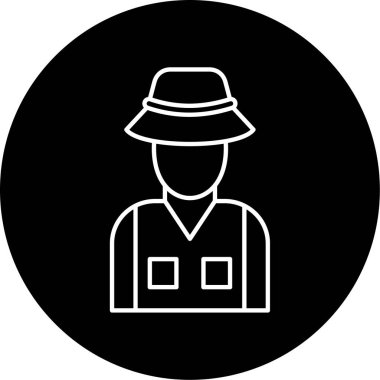 Balıkçı Vektörü Sembol Tasarımı 