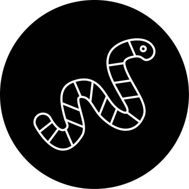 Solucan Vektörü Kabartma Simgesi Tasarımı 