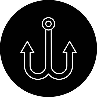 Fish Hook Vektör Kabartma Simgesi Tasarımı 