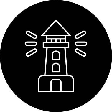 Işık Evi Vektörü Kabartma Simgesi Tasarımı 