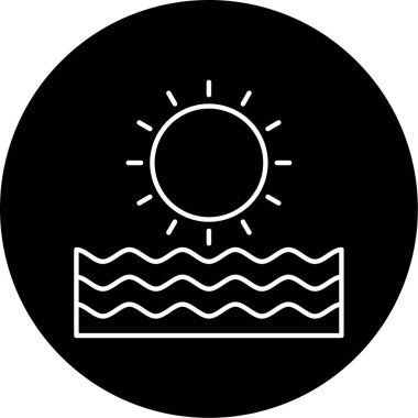 Deniz Vektörü Kabartma Simgesi Tasarımı 