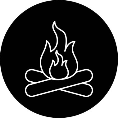 Şenlik Ateşi Vektörü Şekil Simgesi Tasarımı 