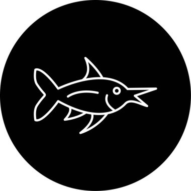 Kılıçbalığı Vektör Kabartma Simgesi Tasarımı 