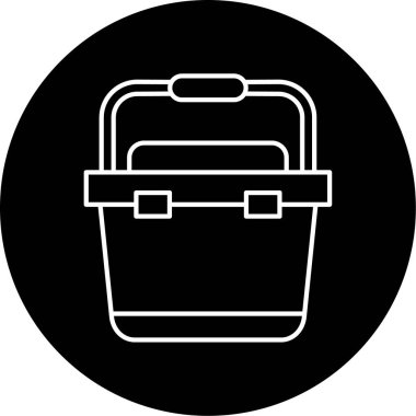 Taşınabilir Buzdolabı Vektörü Kabartma Simgesi Tasarımı 