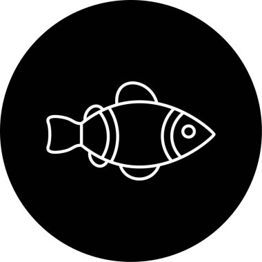 Palyaço Balık Vektörü Kabartma Simgesi Tasarımı 