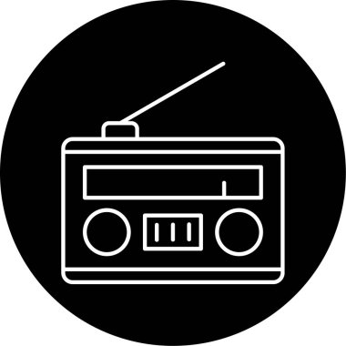 Radio Vector Glyph Icon Design 