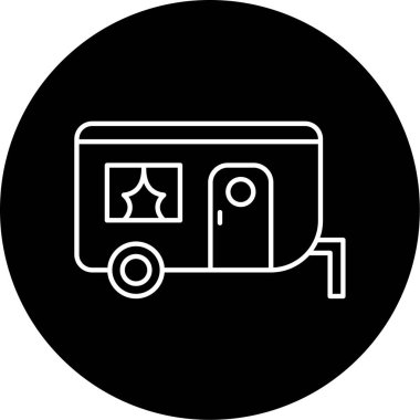 Karavan Vektörü Kabartma Simgesi Tasarımı 