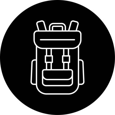 Kamp Torbası Vektör Kabartma Simgesi Tasarımı 