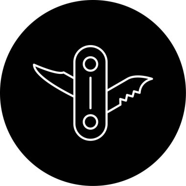 İsviçre Bıçak Vektörü Kabartma Simgesi Tasarımı 