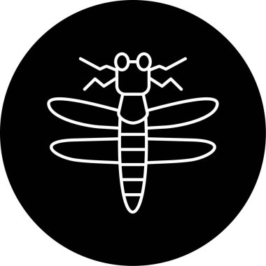 Ejder Sineği Vektörü Kabartma Simgesi Tasarımı 