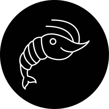 Karides Vektörü Kabartma Simgesi Tasarımı 