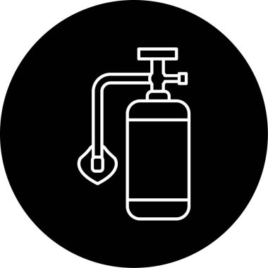 Oksijen Tankı Vektör Kabartma Simgesi Tasarımı 