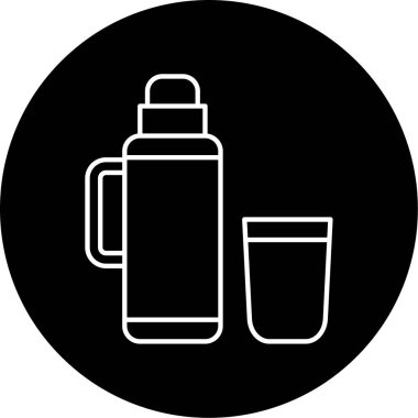 Termos Şişesi Vektör Kabartma Simgesi Tasarımı 