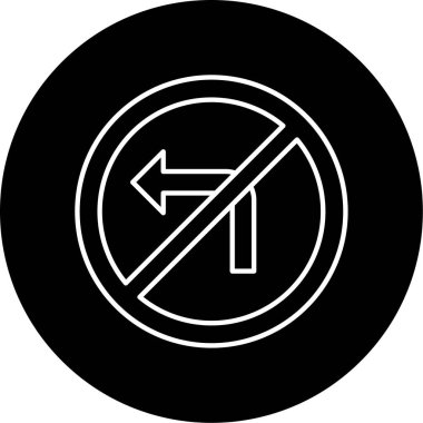 Sola Dönüş Vektörü Kabartma Simgesi Tasarımı Yok 