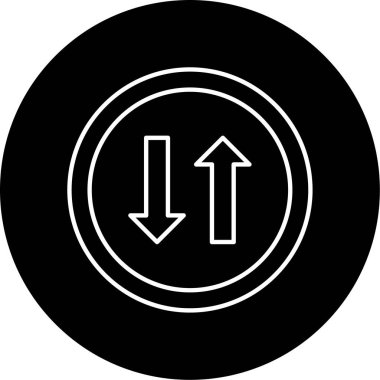 Çift Yönlü Yol Vektörü Kabartma Simgesi Tasarımı 