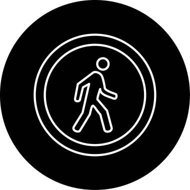 Yayalar arası Vektör Glyph Simgesi Tasarımı 