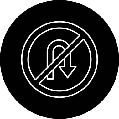 U Dönüş Vektörü Kabartma Simgesi Tasarımı Yok