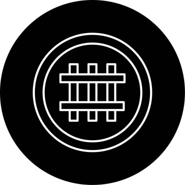 Demiryolu Vektör Kabartma Simgesi Tasarımı