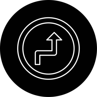 Zig Zag Yolu Vektör Sembol Tasarımı 