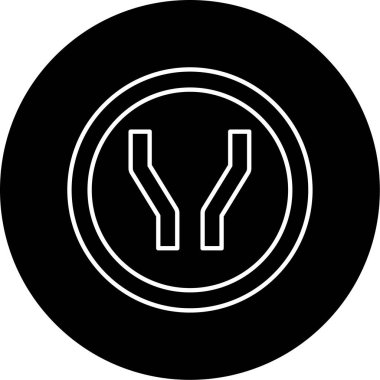 İleride Yol Genişliği Vektör Kabartma Simgesi Tasarımı