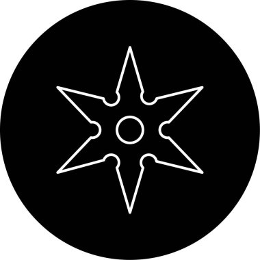Shuriken Vektör Şekil Simgesi Tasarımı 