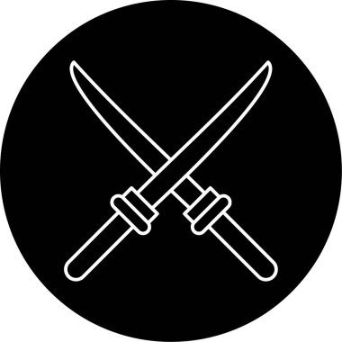 Katana Vektör Şekil Simgesi Tasarımı