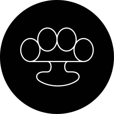 Brass Knuckles Vektör Glyph Simge Tasarımı