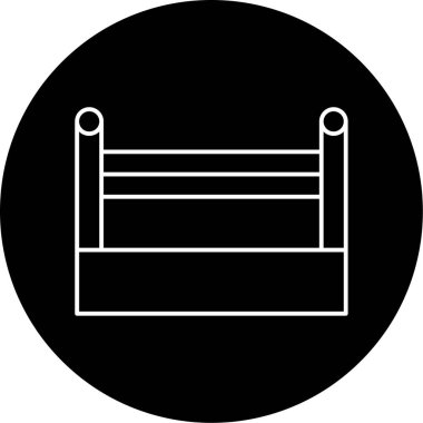 Boks Yüzük Vektörü Kabartma Simgesi Tasarımı