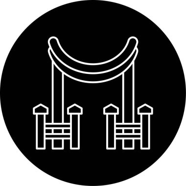 Torii Kapı Vektörü Glyph Simge Tasarımı