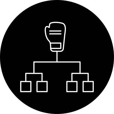 Boks Turnuvası Vektör Kabartma Simgesi Tasarımı