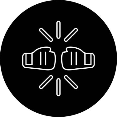 Yumruk Dövüşü Vektörü Kabartma Simgesi Tasarımı