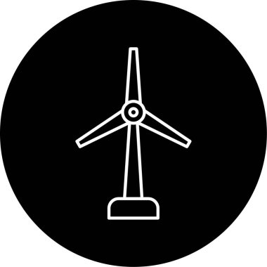 Windmill Vektör Kabartma Simgesi Tasarımı