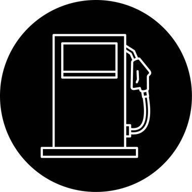 Benzin İstasyonu Vektör Kabartma Simgesi Tasarımı