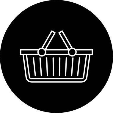 Sepet Vektörü Kabartma Simgesi Tasarımı