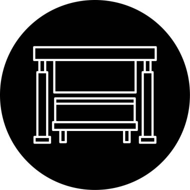 Otobüs Durağı Vektör Kabartma Simgesi Tasarımı