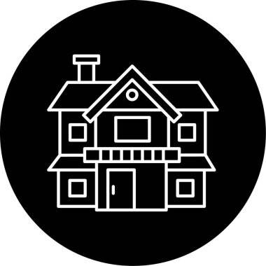 Ev Vektörü Kabartma Simgesi Tasarımı