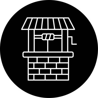 Su Kuyusu Vektörü Şekil Simgesi Tasarımı