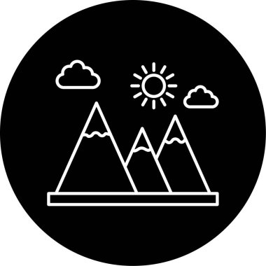 Dağlar Vektör Kabartma Simgesi Tasarımı