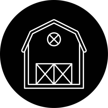 Ahır Vektörü Kabartma Simgesi Tasarımı