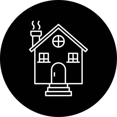 Cottage Vektör Kabartma Simgesi Tasarımı