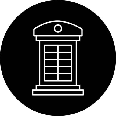 Telefon Booth Vektör Kabartma Simgesi Tasarımı