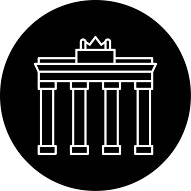 Brandenburg Kapı Vektörü Glyph Simge Tasarımı