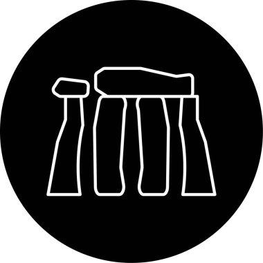 Stonehenge Vektör Kabartma Simgesi Tasarımı