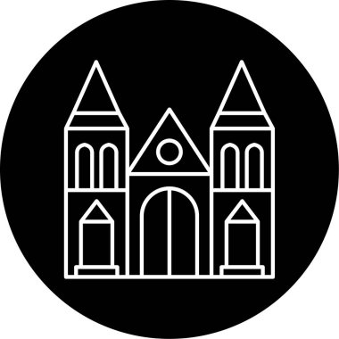 Katedral Vektör Kabartma Simgesi Tasarımı