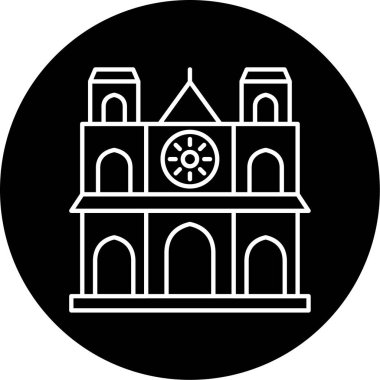 Notre Dame Vektör Kabartma Simgesi Tasarımı