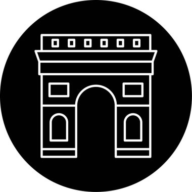 Arc De Triomphe Vector Glyph Icon Design
