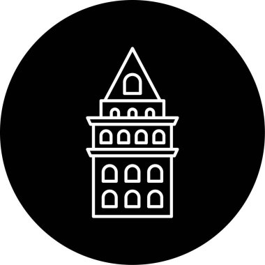 Galata Kulesi Vektör Kabartma Simgesi Tasarımı