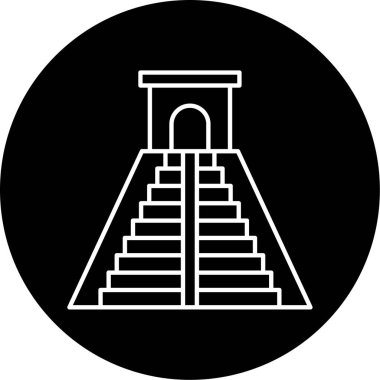 Meksika Piramit Vektör Kabartma Simgesi Tasarımı